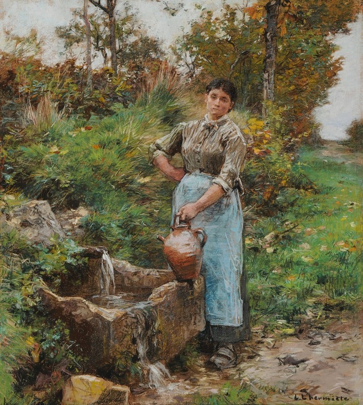 Léon Augustin Lhermitte - A la fontaine