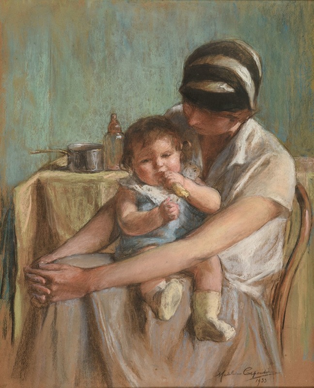 Madeleine Carpentier - Mère et son bébé