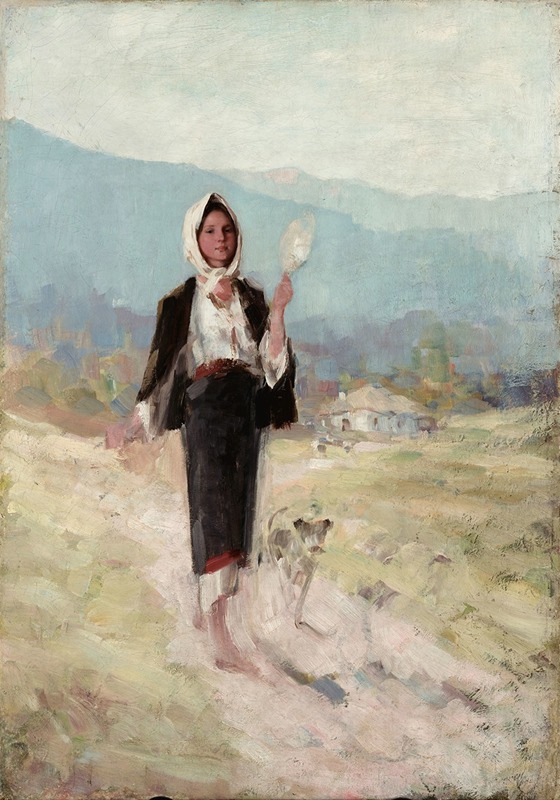 Nicolae Grigorescu - Peasant women with distaff