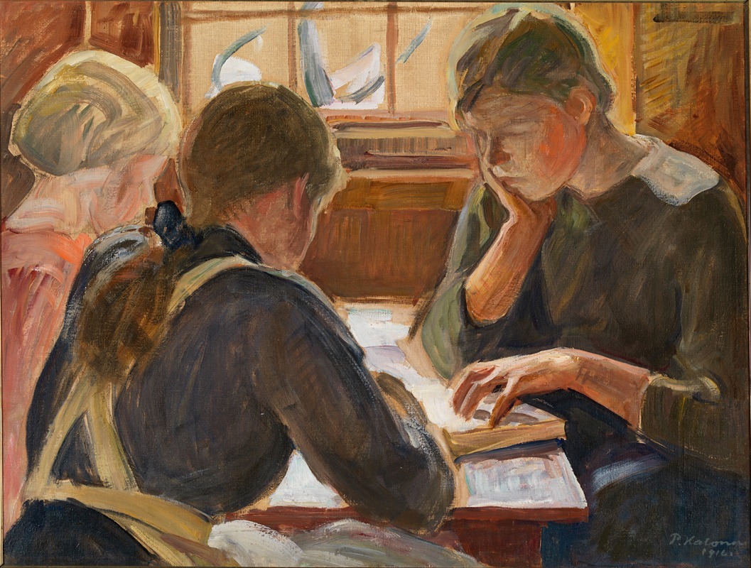 Pekka Halonen - Children reading