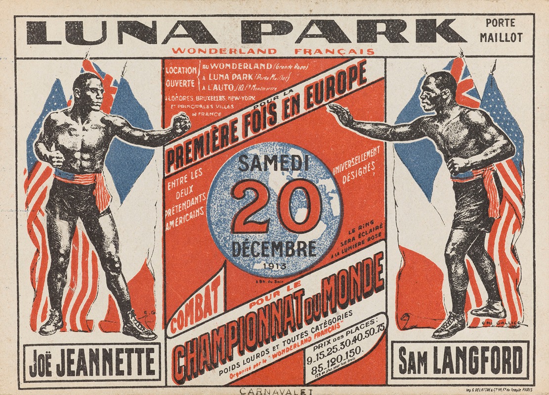 Anonymous - Luna Park, porte Maillot Championnat du monde de boxe