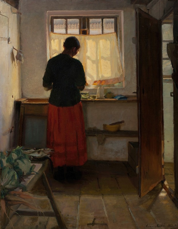 Anna Ancher - The maid in the kitchen