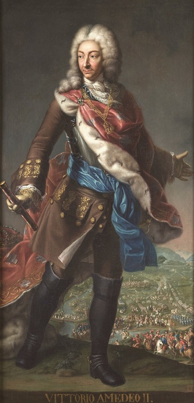 Anonymous - Vittorio Amedeo II con la battaglia di Torino