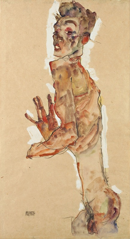 Egon Schiele - Self-Portrait with Splayed Fingers