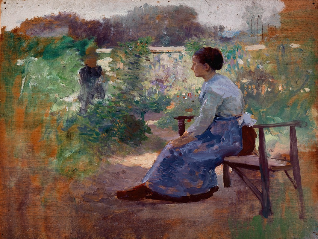 Eliphalet Fraser Andrews - Woman Seated in a Garden