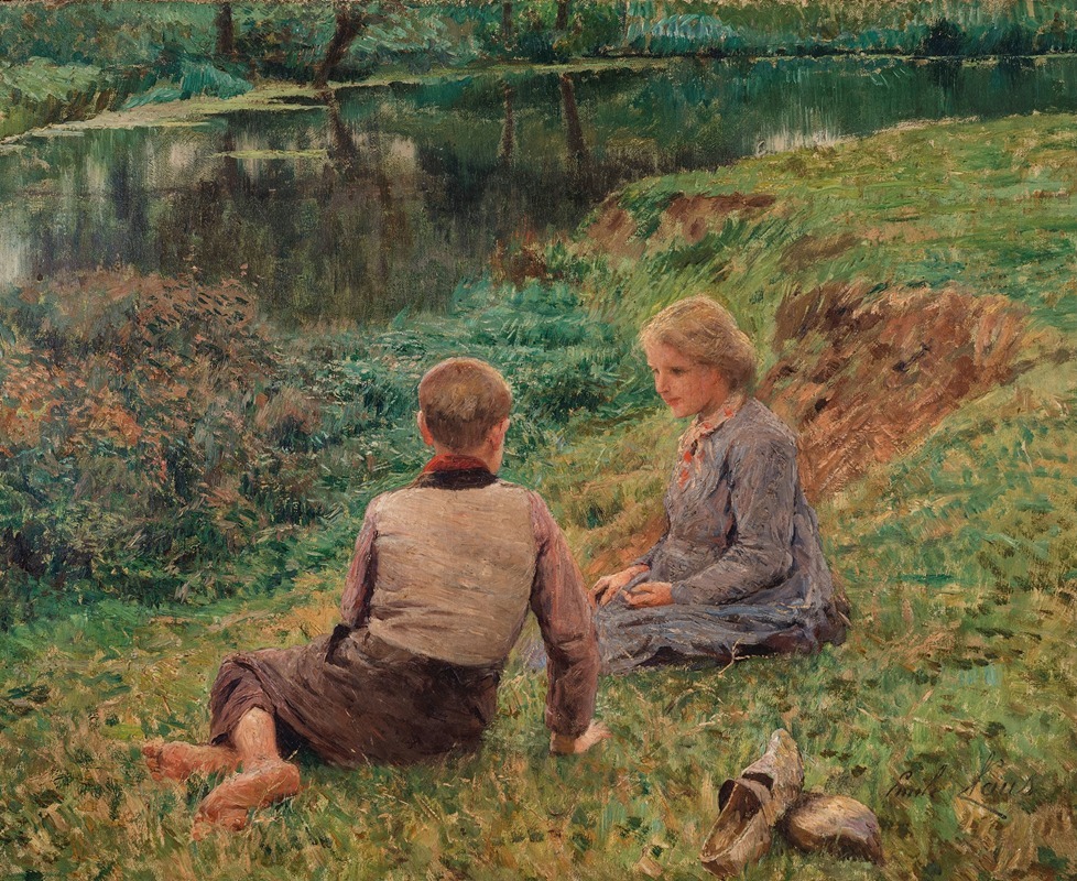 Emile Claus - Children in a landscape