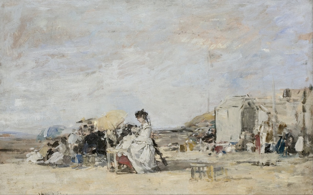 Eugène Boudin - Lady in White on the Beach at Trouville