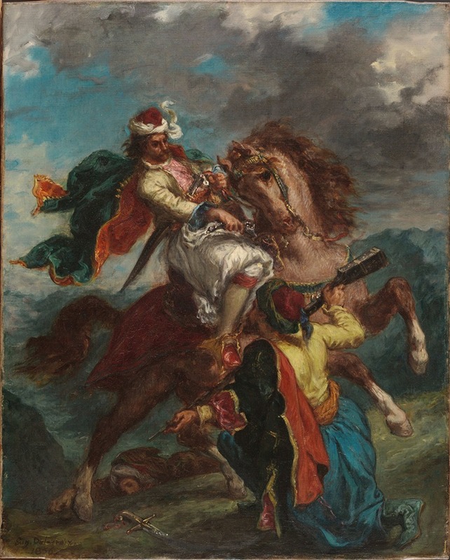 Eugène Delacroix - A Turk Surrenders to a Greek Horseman