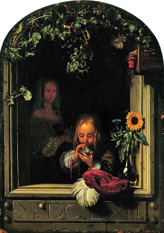 Frans van Mieris the Elder - Boy Blowing Bubbles