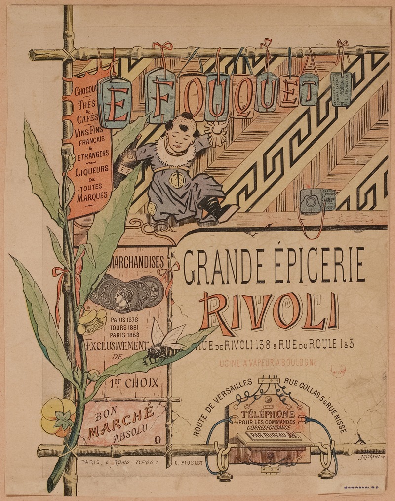 E. Pigelet - Document publicitaire pour la Grande épicerie Rivoli