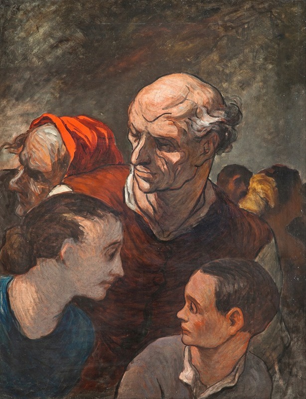 Honoré Daumier - On The Barricades (Family On The Barricades)