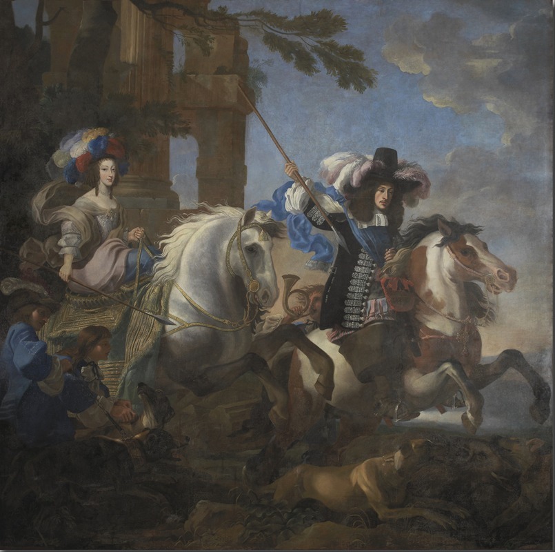 Jan Miel - Henriette Adelaide of Savoy and Ferdinand of Bavaria on Horseback