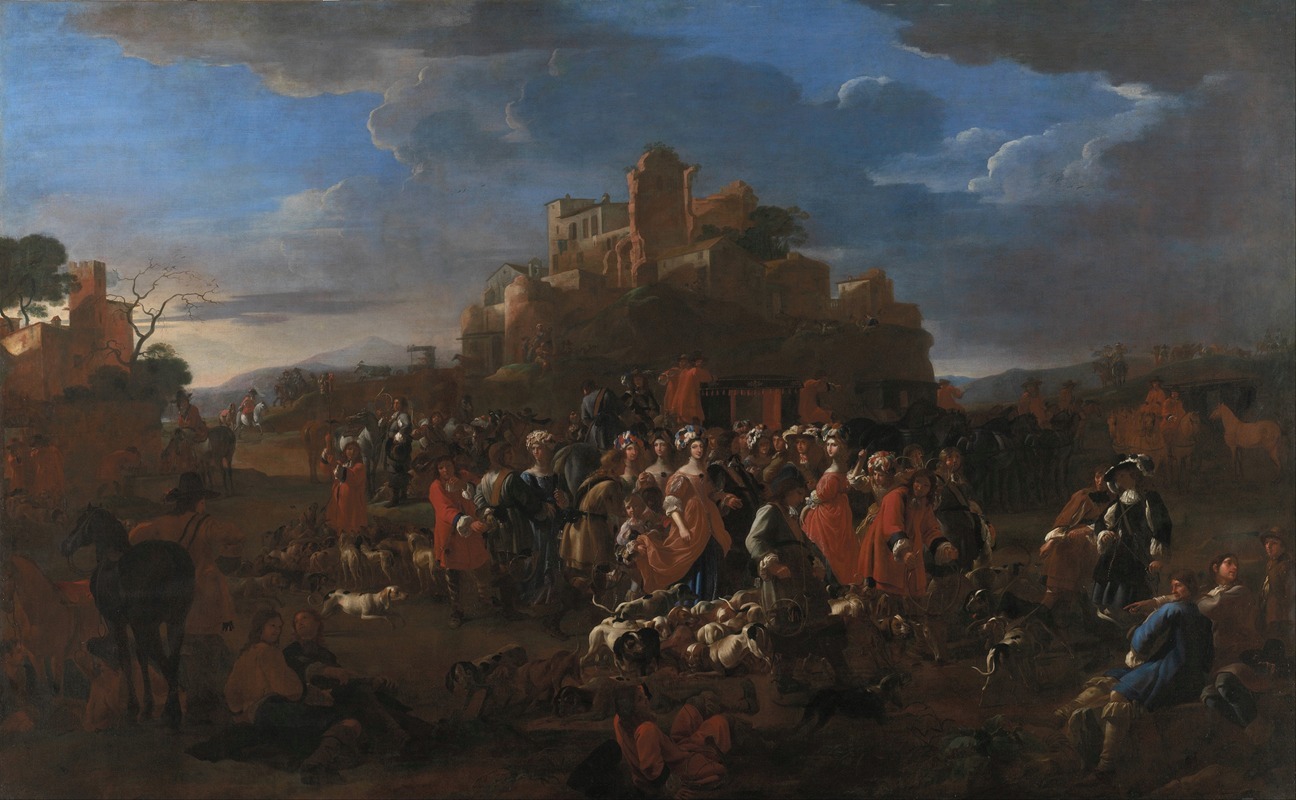 Jan Miel - The Curea – with Royal court, Carlo Emanuele II and Francesca d’Orléans