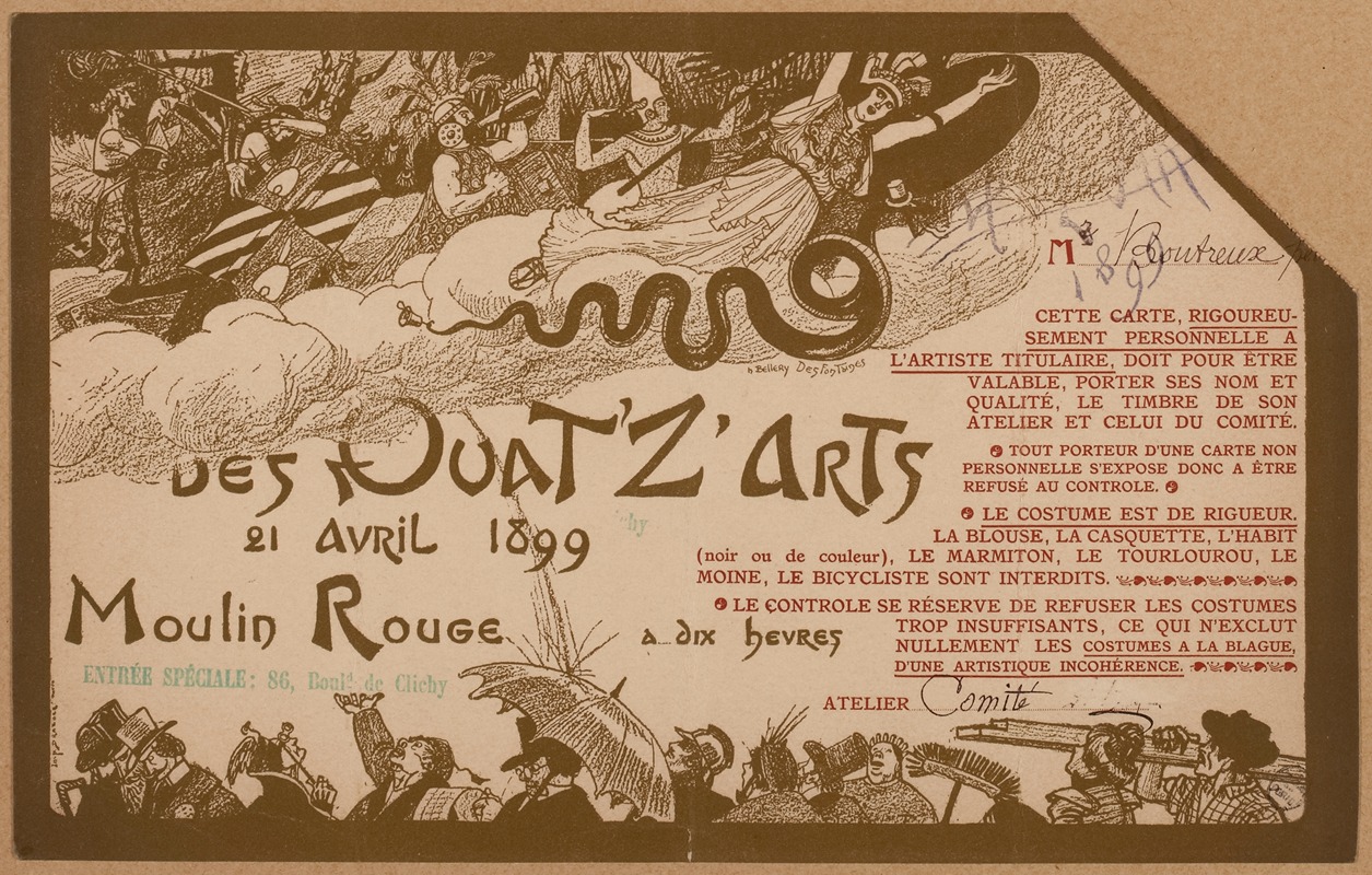 Henri Jules Ferdinand Bellery-Defonaines - Quat’Z’Arts, 21 Avril 1899 au Moulin Rouge