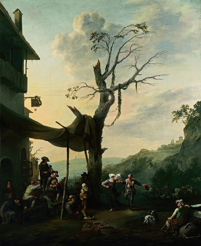 Johannes Lingelbach - Peasants dancing the Tarantella