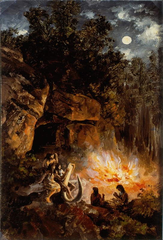 José María Velasco - Scene from the Quaternary upper Paleolithic Period