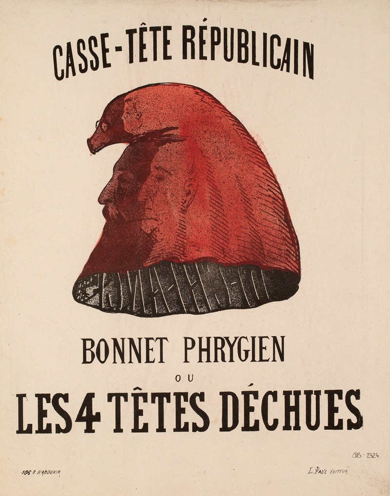 L. Paul - Casse-tête républicain Bonnet phrygien ou Les 4 têtes déchues