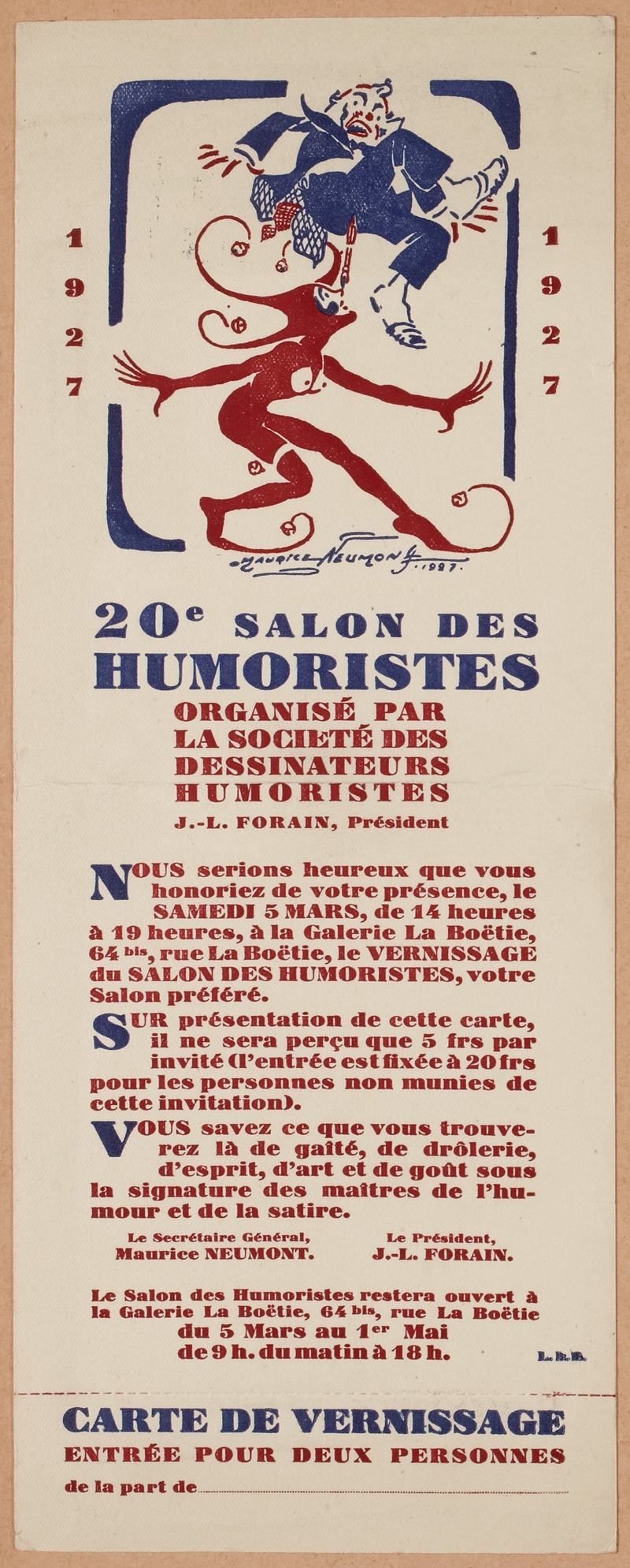 Maurice Louis Henri Neumont - 1927 20e salon des humoristes