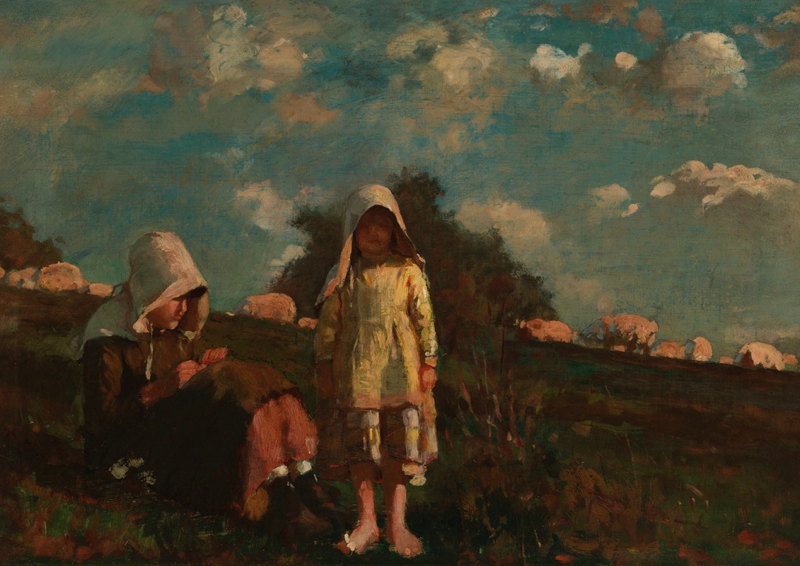 Winslow Homer - Two Girls with Sunbonnets In a Field