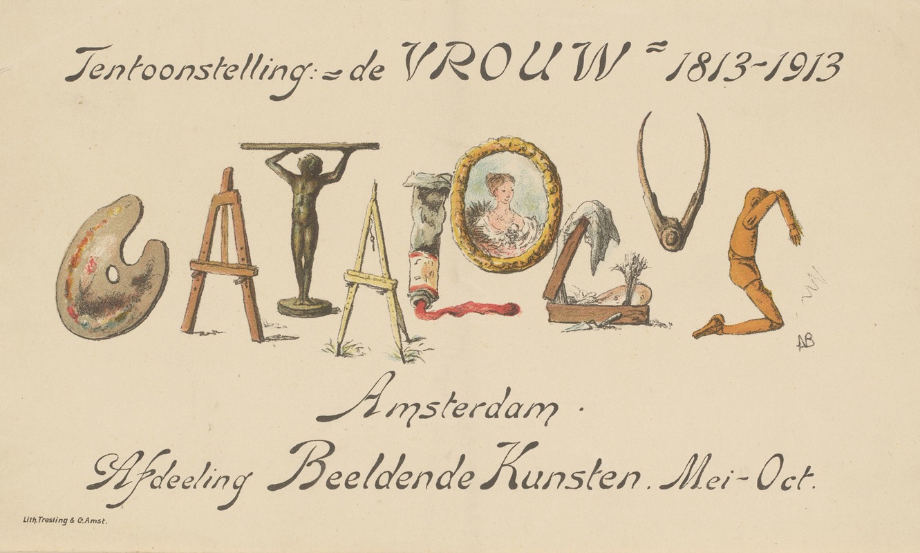 Nelly Bodenheim - Annoncekaart van de tentoonstelling ‘De Vrouw, 1813-1913’