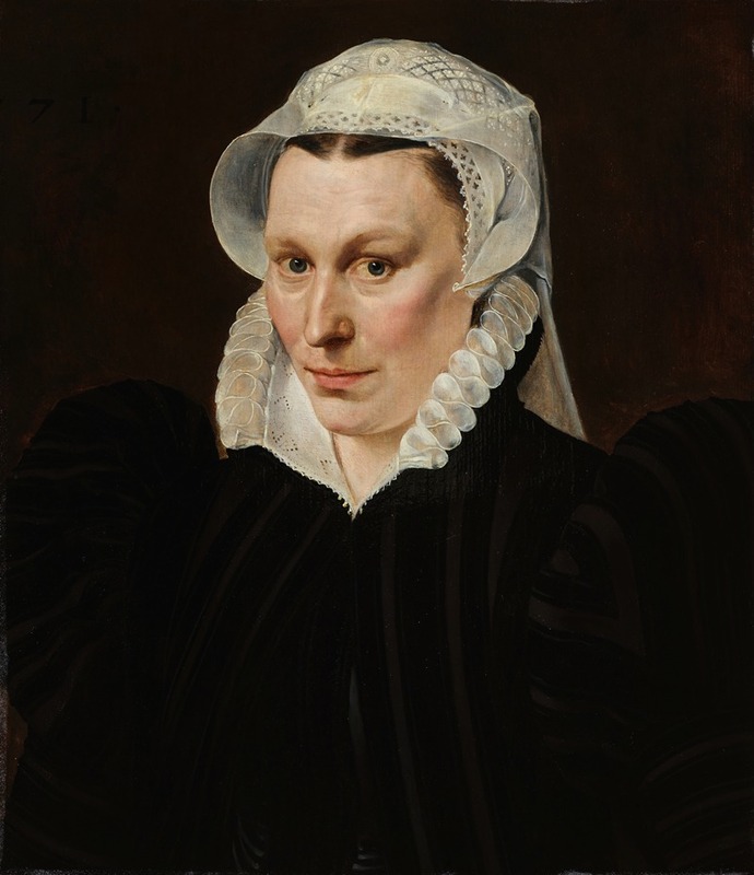 Adriaen Thomasz. Key - Portret van Magdalena Plantin