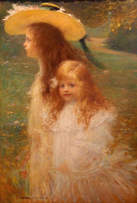 Charles-Lucien Léandre - Portrait des nièces de l’artiste par Charles Léandre