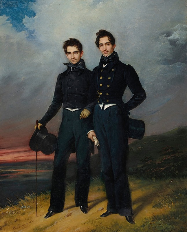 Édouard-Henri-Théophile Pingret - Portait of Two Young Men