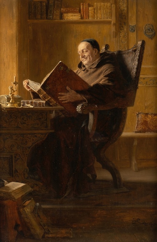 Eduard von Grützner - Studying monk