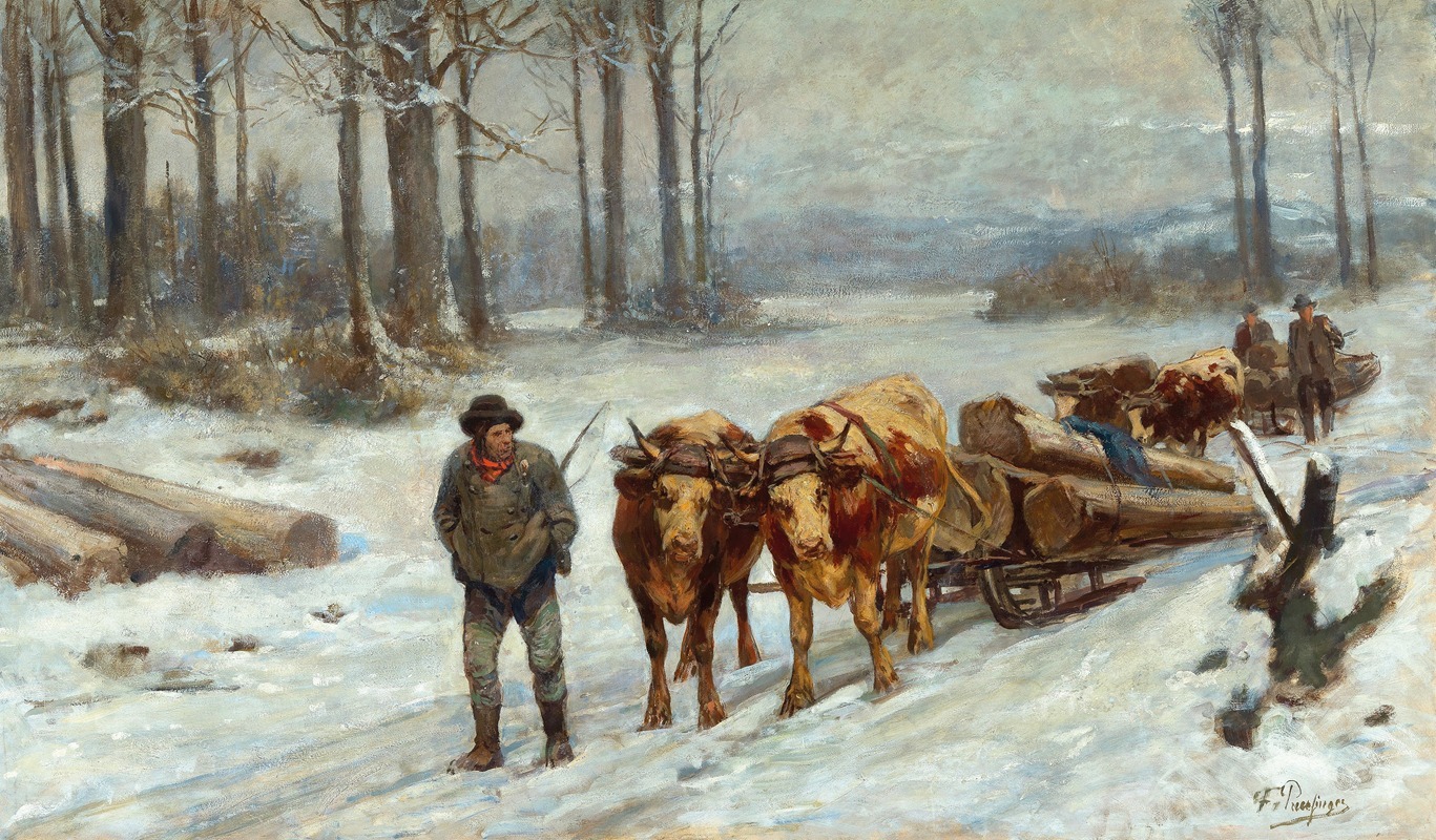 Franz Xaver von Pausinger - Loggers in Winter