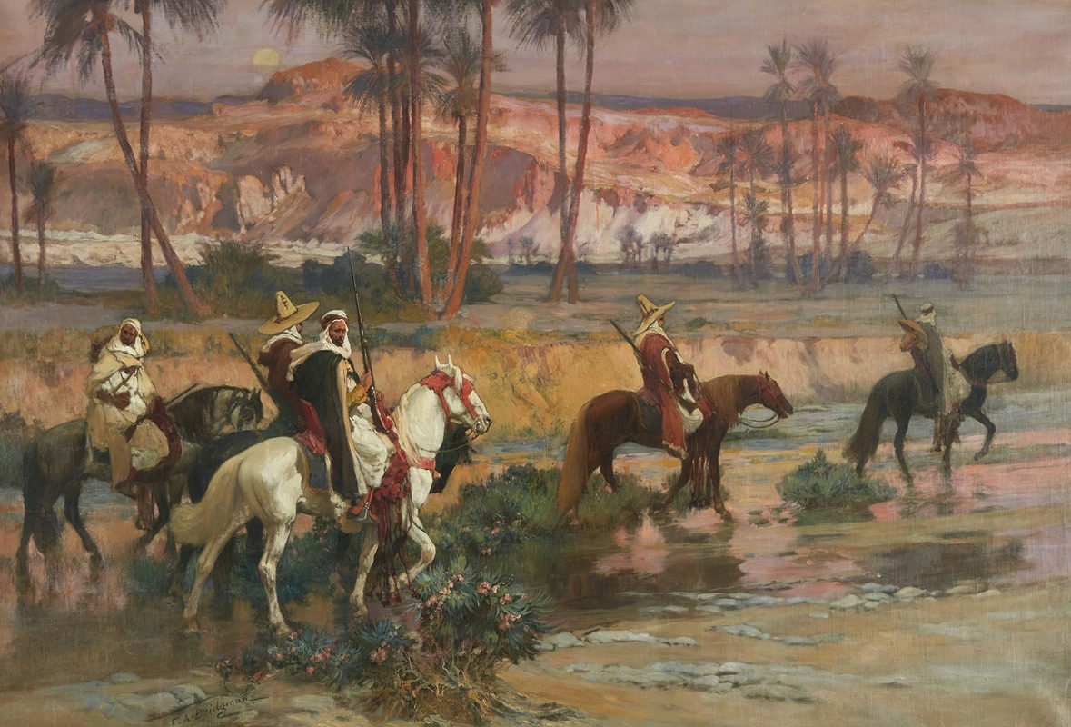 Frederick Arthur Bridgman - Fording the Stream, Algeria