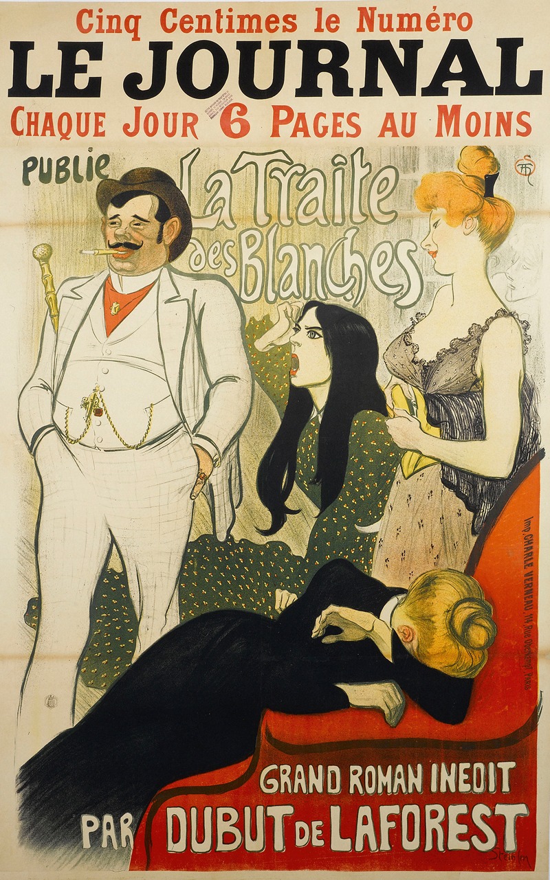 Théophile Alexandre Steinlen - Le Journal Chaque Joue 6 Pages Au Moins Publie La Traite Des Blanches