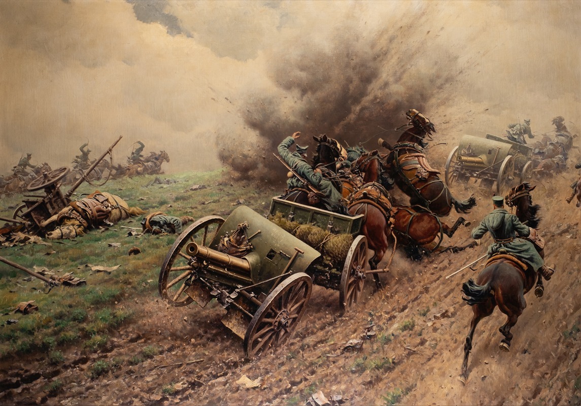 Hugo Ungewitter - Field artillery under attack