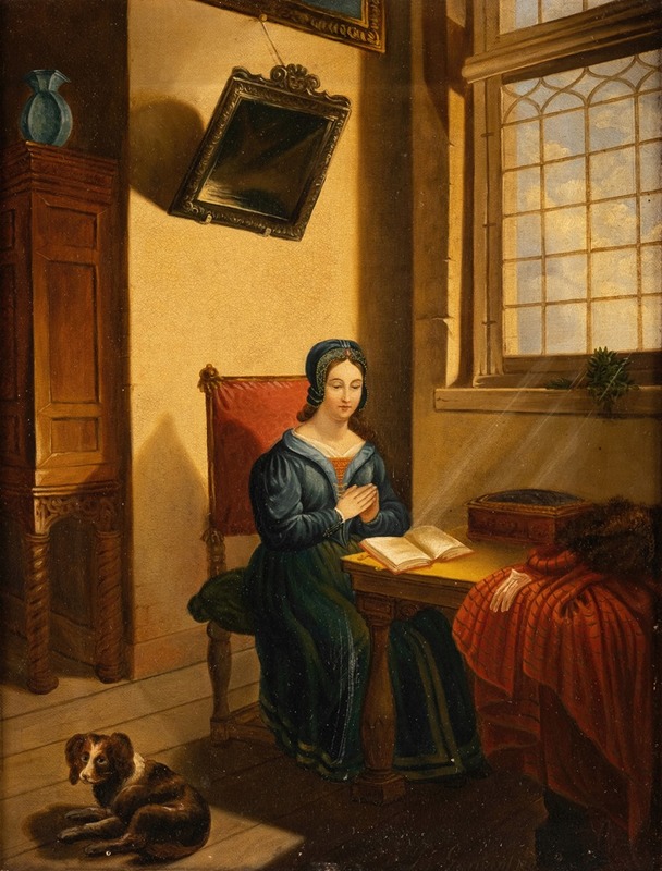 R. Gontard - Lady studying the bible