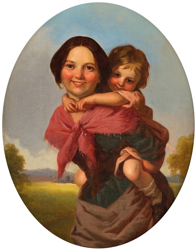 William Gillard - Irish girl and child