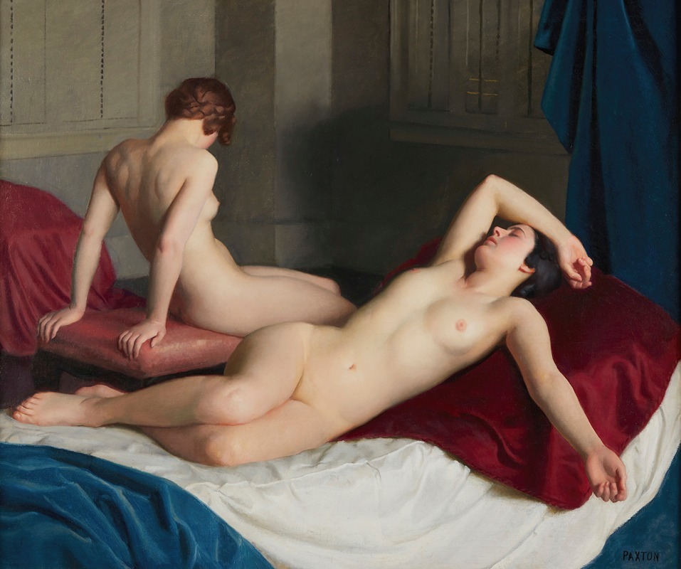 William McGregor Paxton - Interior with Two Nudes