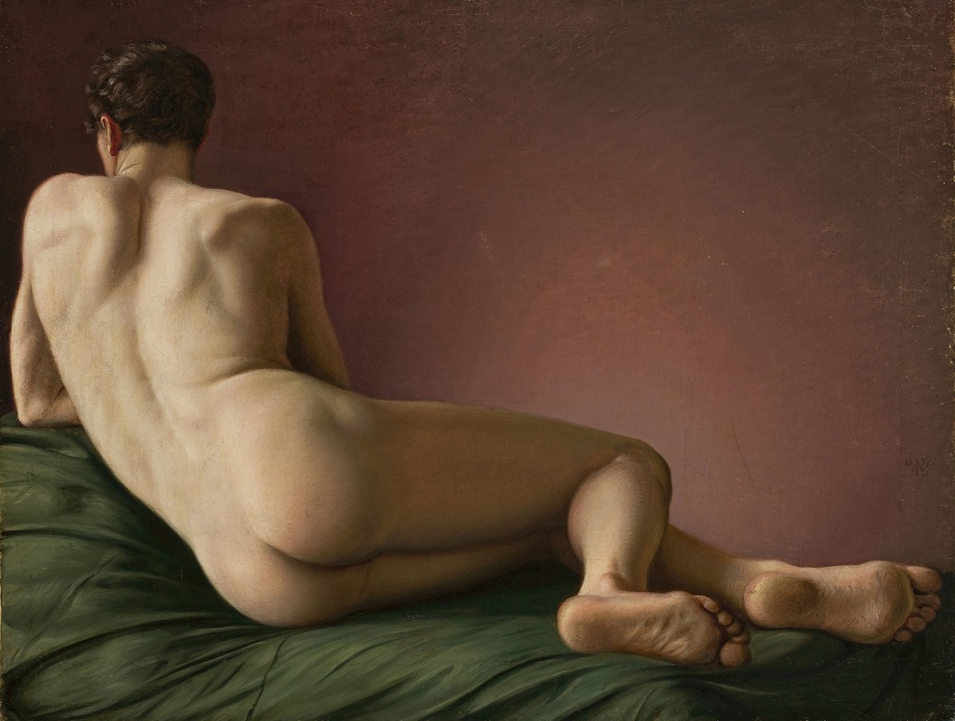 Aleksander Lesser - Nude of the back of a reclining man