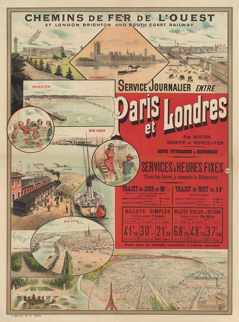 A. Maulde et Cie - Service journalier entre Paris et Londres