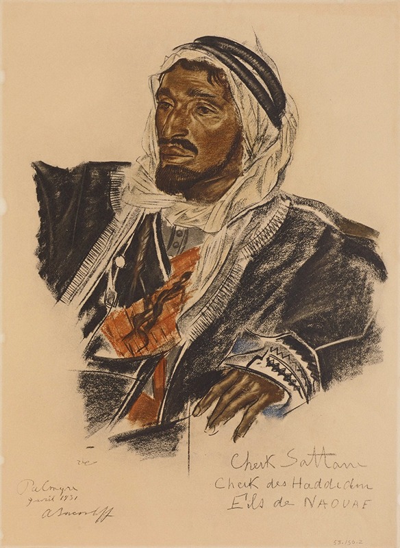 Alexandre Jacovleff - Cheikh Sattane, Chef de la tribu Haddidine (Palmyre)