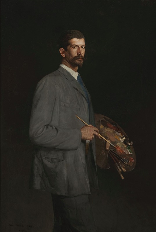 Antoni Piotrowski - Self-portrait with palette