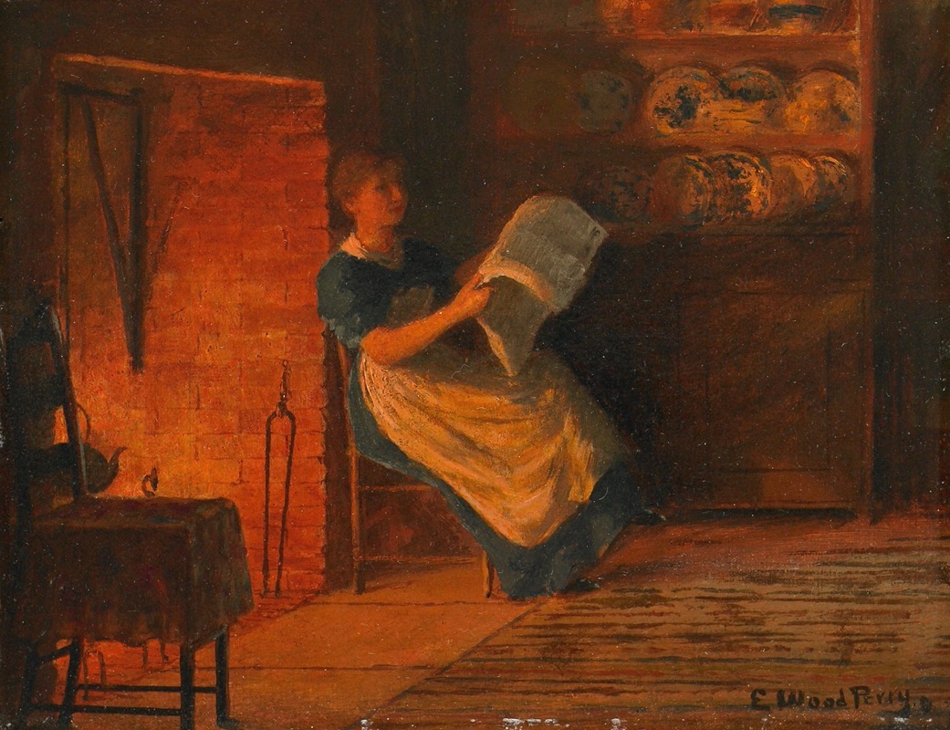 Enoch Wood Perry Jr. - Reading by the Fire