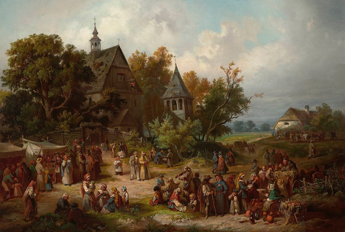 Franciszek Kostrzewski - Church fair in the countryside