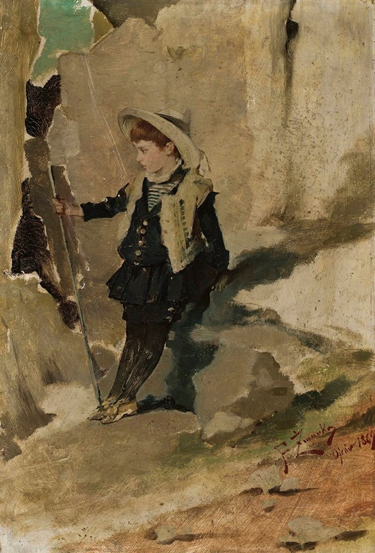 Franciszek Żmurko - Ojców – Boy against the rocks