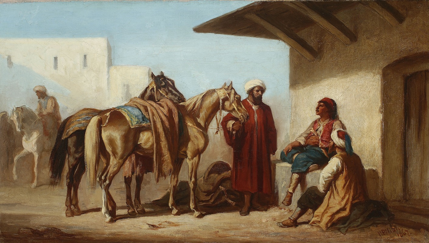 Henryk Pillati - Eastern scene – Selling horses