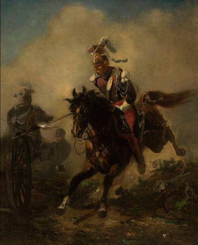 Henryk Pillati - Light cavalryman charging
