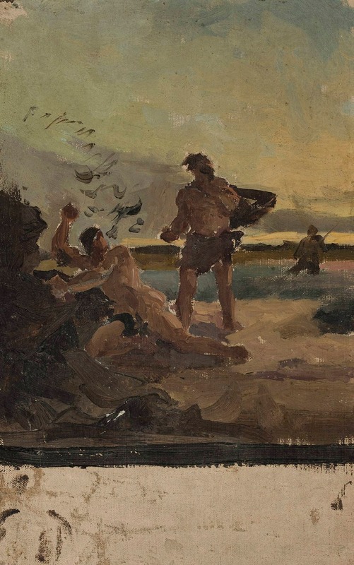 Jan Ciągliński - Brother robbers, sketch for a painting