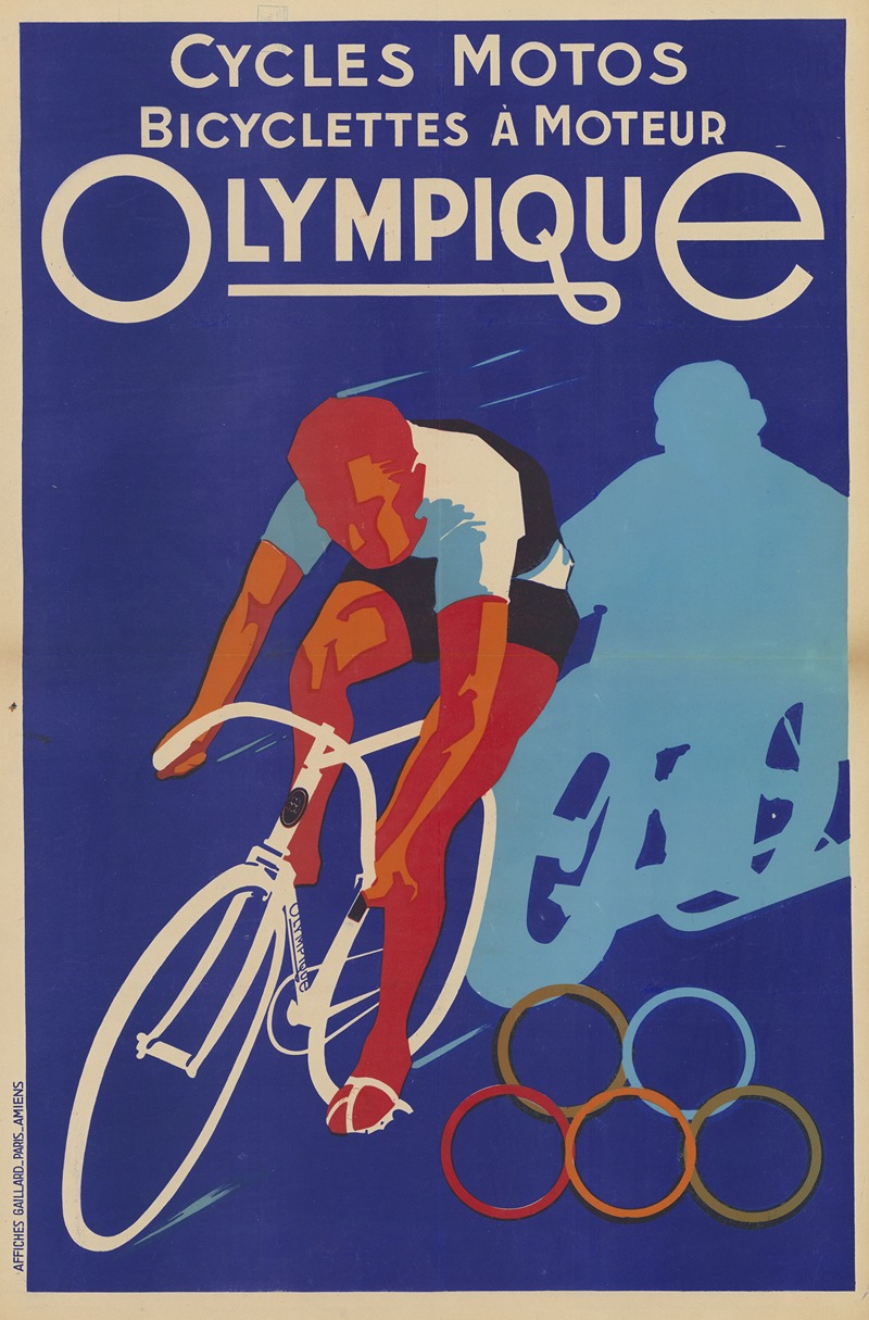 Affiches Gaillard - Cycles, motos. Bicyclettes à moteur Olympique