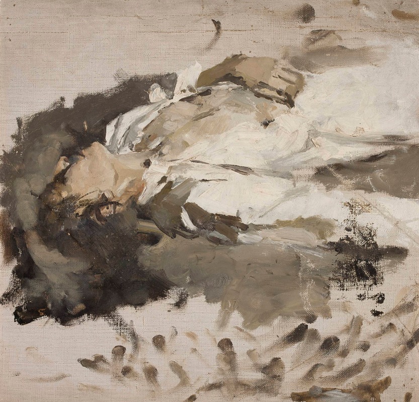 Jan Ciągliński - Sketch of a woman in white clothes
