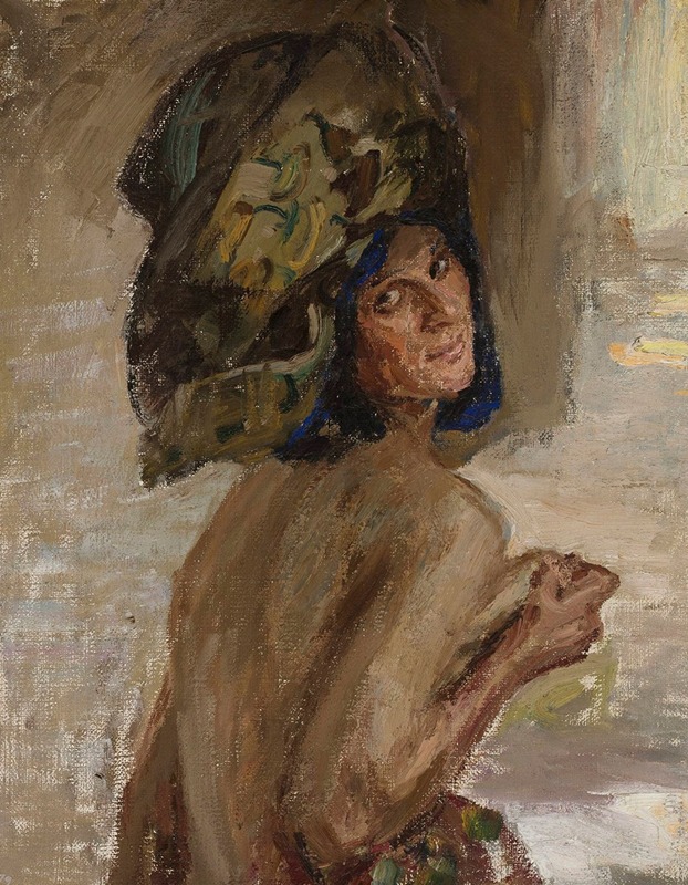 Jan Ciągliński - Study of a woman for the painting “East”