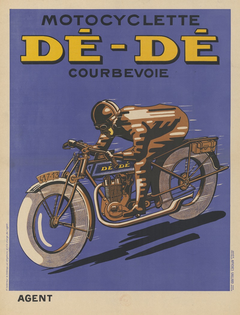 Affiches Gaillard - Motocyclette Dé-Dé. Courbevoie