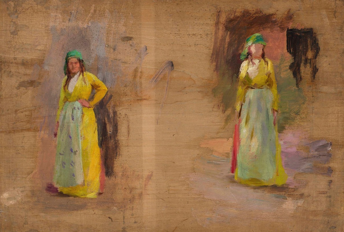 Jan Ciągliński - Two sketches of Tartar women. From the journey to Crimea